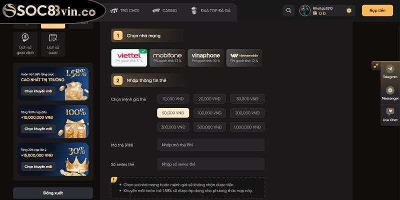 Nạp và rút tiền soc88 3 Lưu ý khi rút tiền từ Soc88